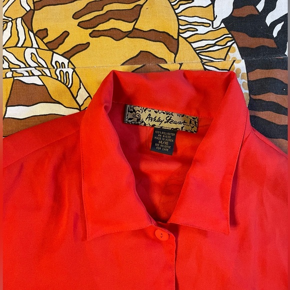 Vintage sheet red Ashley Stewart button-up - Picture 3 of 7
